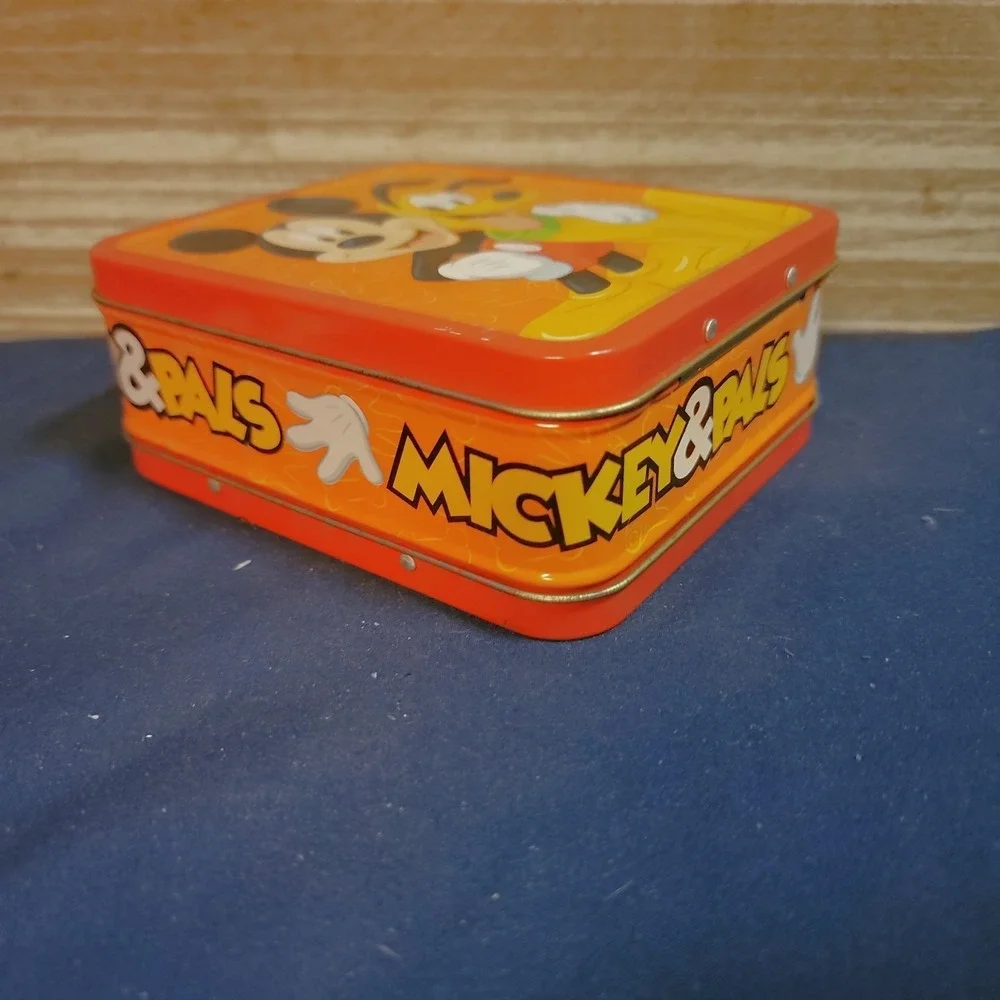 Disney Mickey Minnie Hawaiian Luau Cake Topper Lot Pluto‎ Metal Lunch Box Tin